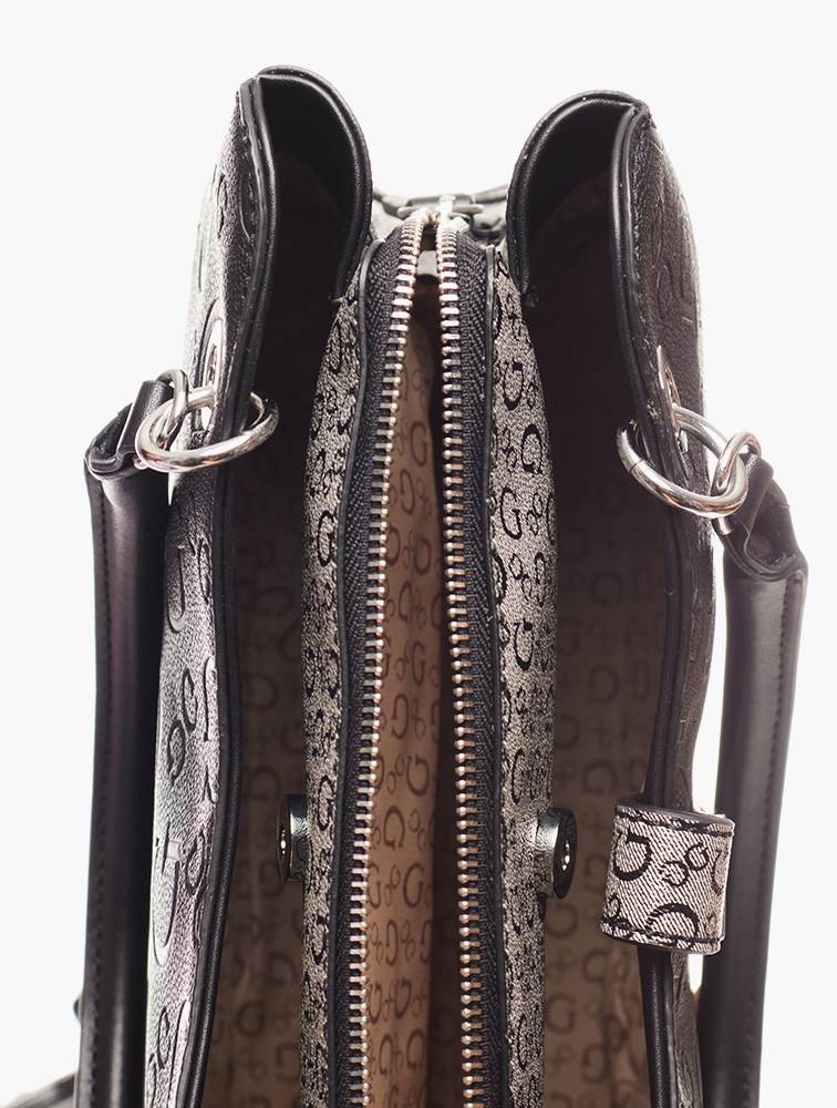 MyRunway | Shop GUESS Black Multi Walger Satchel Bag for Women